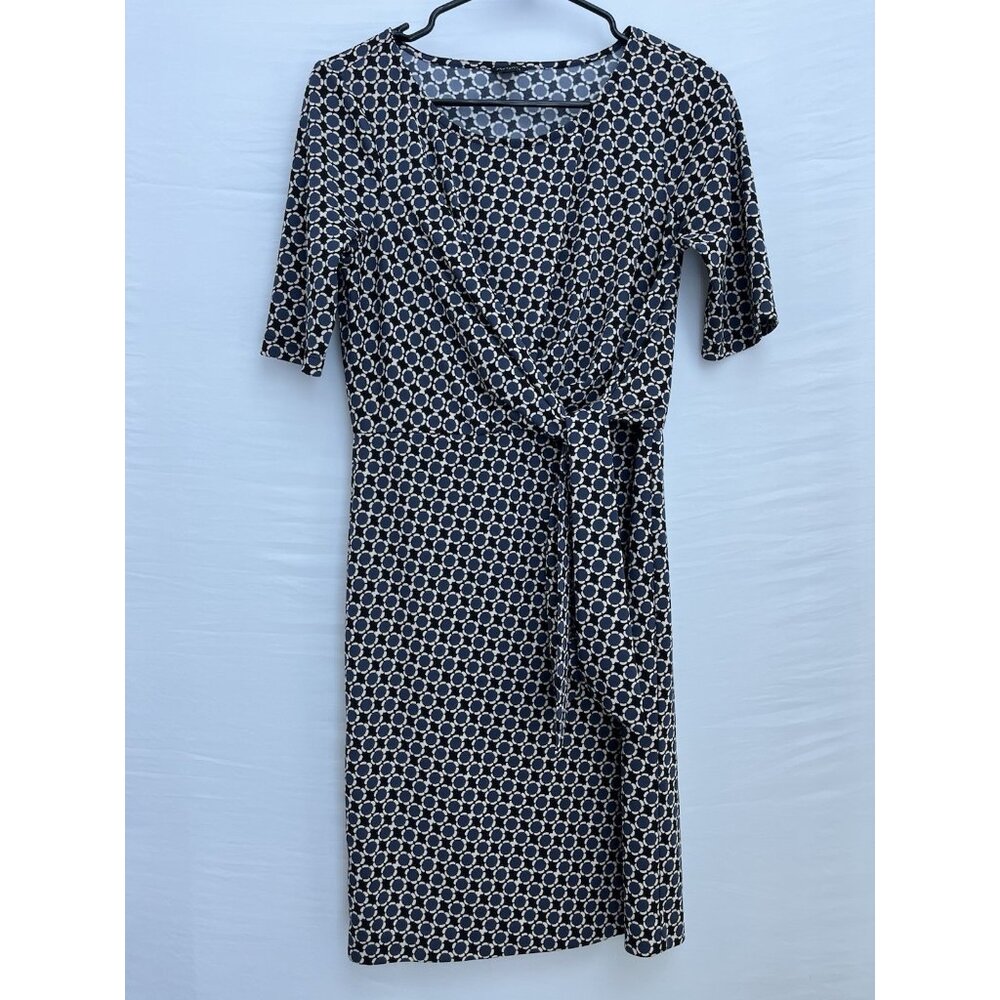 Ann Taylor geometric pattern dress 6 Tie waist Size XS - Picture 2 of 8